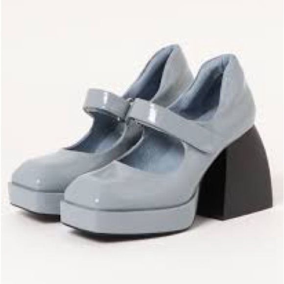 Jeffrey Campbell Reine Mary Jane SquareToe Blue Y2K Goth Platform Pumps 6.5 - Picture 2 of 16